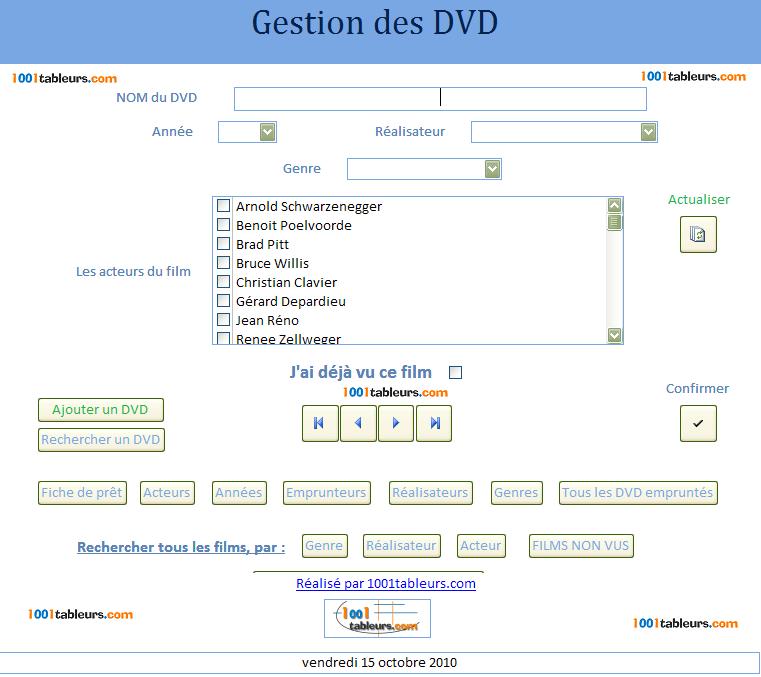 Gestion des DVD