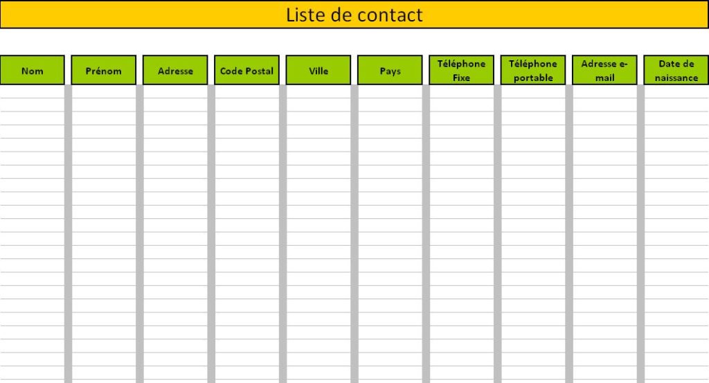 Rpertoire de contacts